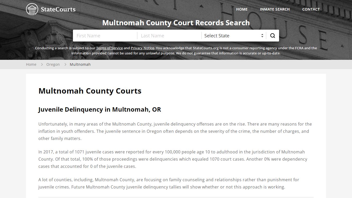 Multnomah County, OR Courts - Records & Cases - StateCourts